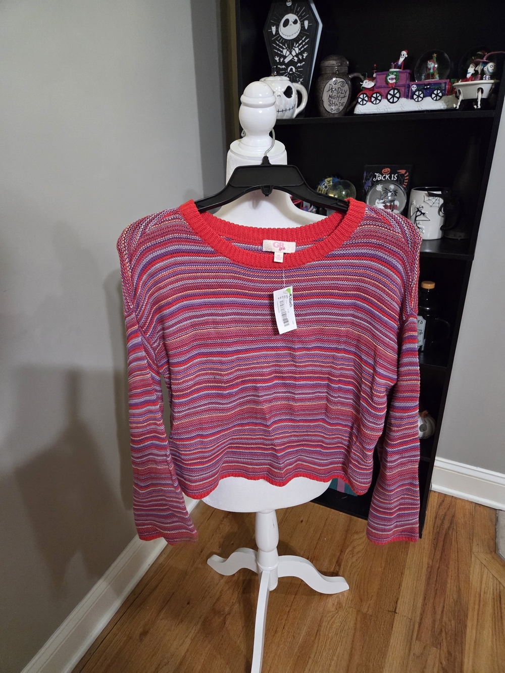 GB girls Pink Multi-Stripe Knit Sweater